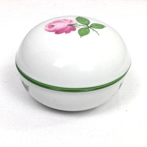 Austrian Wien Augarten Vienna Vintage Hand Painted Rose Porcelain Trinket Dish - Picture 6 of 14